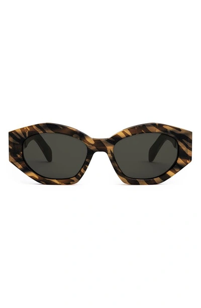 Celine Triomphe 54mm Cat Eye Sunglasses In Dark Havana Smoke