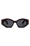 Celine Triomphe 54mm Cat Eye Sunglasses In Dark Havana Smoke