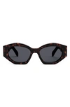 Celine Triomphe 54mm Cat Eye Sunglasses In Dark Havana / Smoke