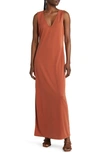 Open Edit Wear Two Ways Knit Midi Dress In Brown Spice