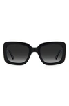 Kate Spade Bellamys 52mm Gradient Rectangular Sunglasses In Black/ Grey Shaded