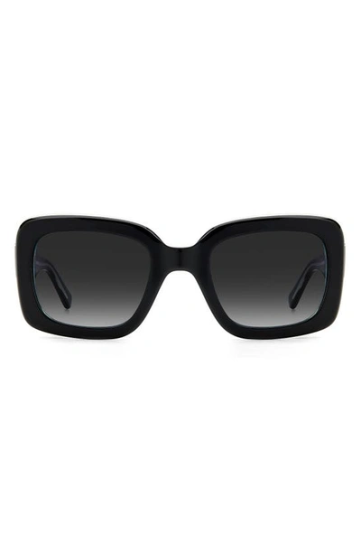 Kate Spade Bellamys 52mm Gradient Rectangular Sunglasses In Black/ Grey Shaded
