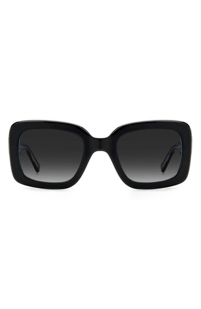 Kate Spade Bellamys 52mm Gradient Rectangular Sunglasses In Black/grey Shaded
