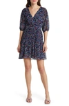 TED BAKER CASADEE PUFF SLEEVE CHIFFON MINIDRESS