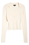 Rag & Bone Asher Crop Cardigan In Ivory