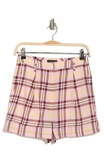 Rag & Bone Ivy Plaid Short In Pink