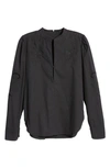 Rag & Bone Jade Embroidered Cotton Blouse In Black