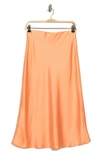 RENEE C RENEE C SOLID SATIN MIDI SKIRT