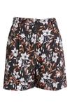 Rag & Bone Ivy Print Linen Blend Shorts In Black