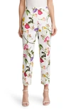 Ted Baker Ziaaht Floral Narrow Leg Trousers In White