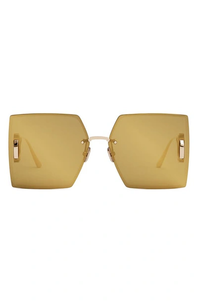 Dior Cd Rimless Square Metal Sunglasses In Gold