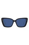 Dior Miss B5i Cat-eye Acetate And Gold-tone Sunglasses In Shiny Black / Blue