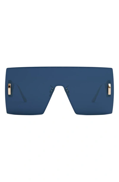 Dior 30montaigne M1u Rimless Metal Shield Sunglasses In Blue / Gold