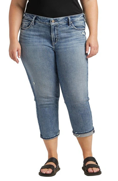 Silver Jeans Co. Elyse Capri Jeans In Blue