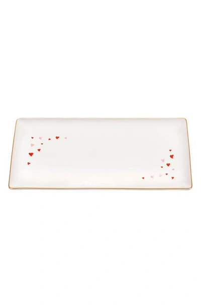 Le Creuset 11" L'amour Heart Rectangular Hostess Tray In White