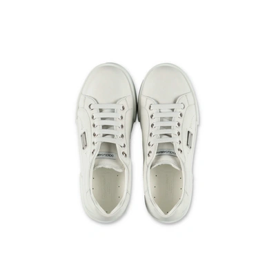 Dolce & Gabbana Kids' White Leather Slip-on Sneakers