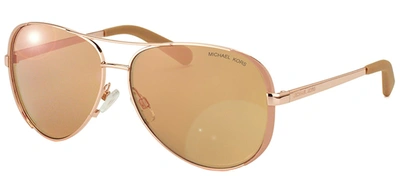 Michael Kors Chelsea Mk 5004 1017r1 Womens Aviator Sunglasses In Gold / Gold Tone / Rose / Rose Gold / Rose Gold Tone / Taupe