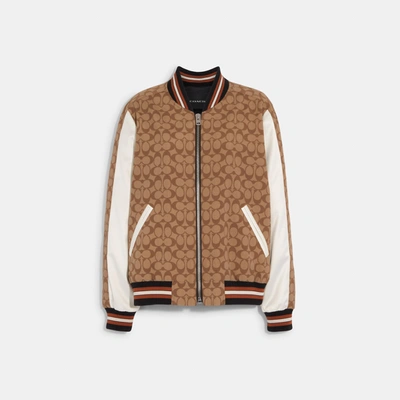 Coach Outlet Signature Souvenir Jacket In Beige