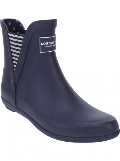 London Fog Piccadilly Womens Waterproof Pull On Rain Boots In Multi
