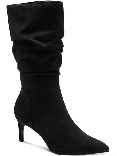 Alfani Lissa Womens Fax Suede Slouchy Booties In Black