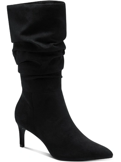 ALFANI Womens Ivory Ruched Padded Lissa Pointed Toe Stiletto Zip-Up Dress Slouch Boot M main image 1