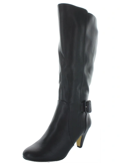 Bella Vita Troy Ii Plus Womens Wide Calf Faux Leather Knee-high Boots In Black