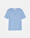 Lafayette 148 Linencotton Jersey V-neck Tee In Multi