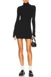 Enza Costa Ribbed Turtleneck Dress In Black