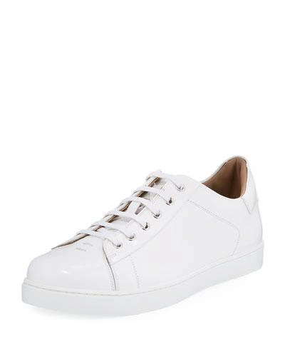 Gianvito Rossi Polished Patent Leather Sneakers In White