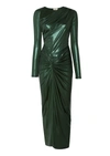 Lapointe Shiny Jersey Sarong Dress In Forest