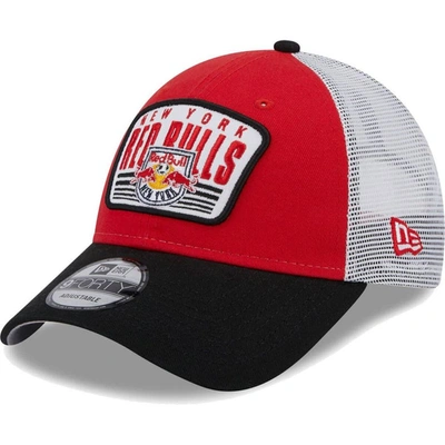 New Era Men's  Red, Black New York Red Bulls Patch 9forty Trucker Snapback Hat In Red,black