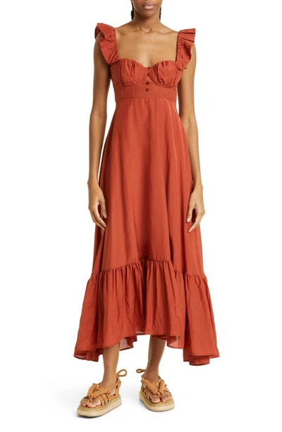 farm rio brown maxi dress Farm Rio Sand Foliage Sketch Maxi Dress, Foliage Sketch Sand / XS