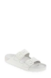 Birkenstock Arizona Exquisite Leather Dual-buckle Slide Sandals In White