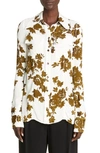 Proenza Schouler Floral-print Button Down Top In Ecru Multi