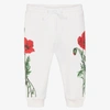 DOLCE & GABBANA GIRLS WHITE POPPY LOGO JOGGERS