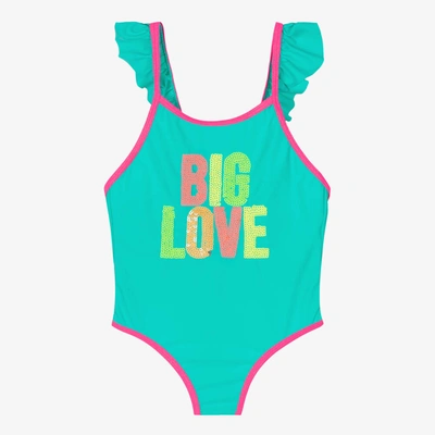 Billieblush Babies' Girls Green Ruffle Trim Swimsuit