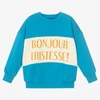 MINI RODINI BLUE & IVORY ORGANIC COTTON SWEATSHIRT