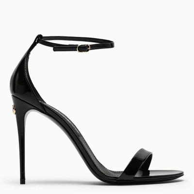 Dolce & Gabbana Strap100mm Patent-leather Sandals In Black