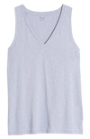 Madewell Whisper Shout Cotton V-neck Tank In Dusk Peri