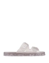 Gcds Trasparent Slipper With Strap And Logo In Transparent