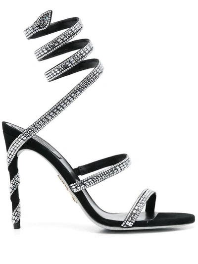 René Caovilla Rene Caovilla Margot Crystal Embellished Heel Sandals In Black