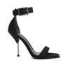 ALEXANDER MCQUEEN SILK SATIN HEEL SANDALS