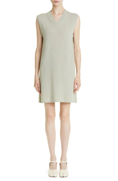 Maison Margiela Wool Knit Sweater Dress In Light_grey