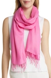 Nordstrom Tissue Weight Wool & Cashmere Scarf In Pink Wildflower