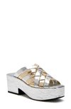 Katy Perry The Busy Bee Crisscross Platform Sandal In Silver Multi