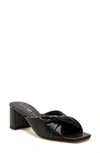 Katy Perry The Tooliped Twisted Sandal Womens Solid Faux Leather Block Heel In Black