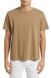 Frame Logo Cotton T-shirt In Dark Beige