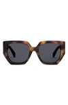 Celine Triomphe 55mm Butterfly Sunglasses In Blonde Havana / Smoke