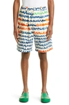 MARNI MAREMARNI LOGO PRINT POPLIN SHORTS