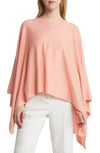 Nordstrom Cotton & Cashmere High-low Poncho In Pink Tint
